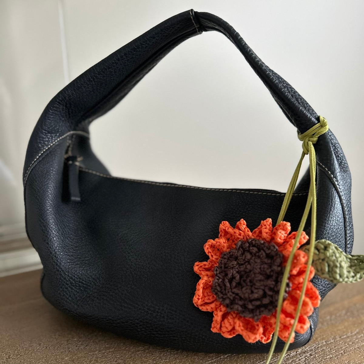 Raffia Sunflower Bag Charm