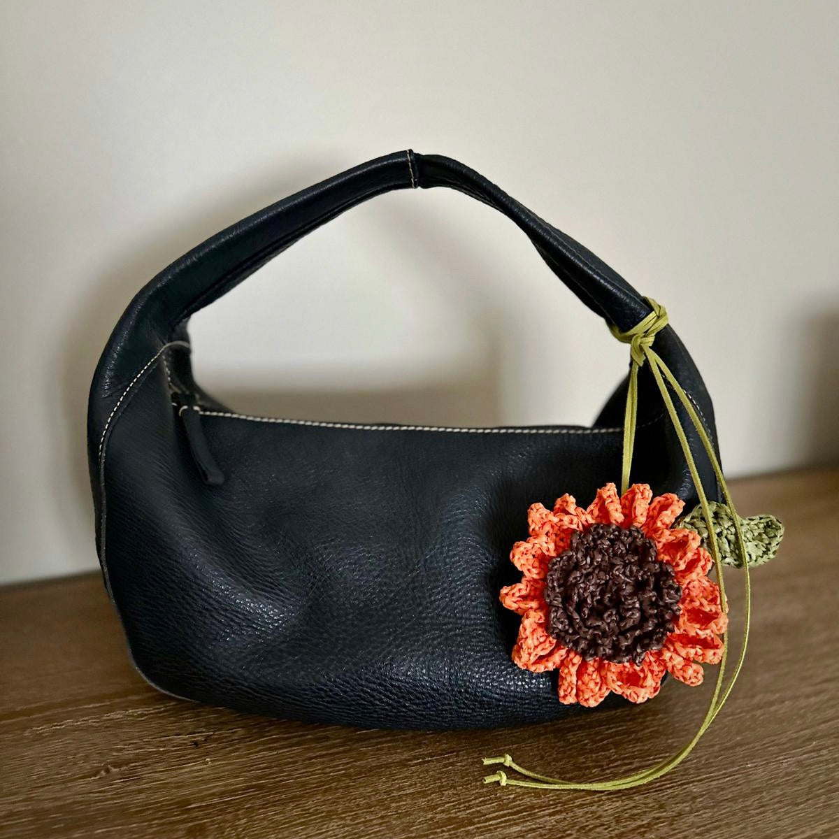 Raffia Sunflower Bag Charm
