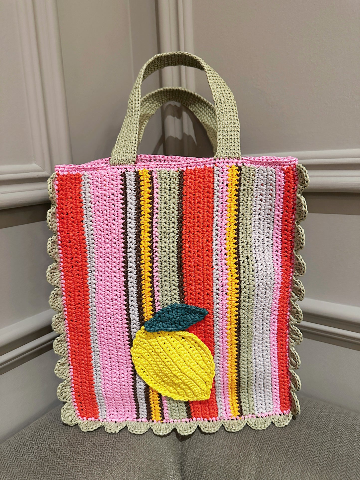 Raffia tote bag, biodegradable plant fiber, handmade