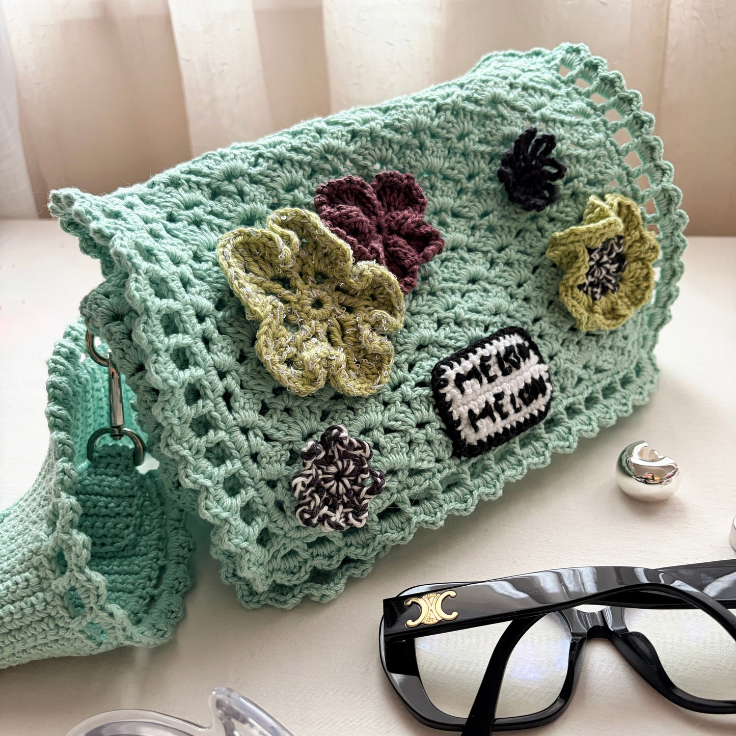 Lace Shoulder Bag (mint)
