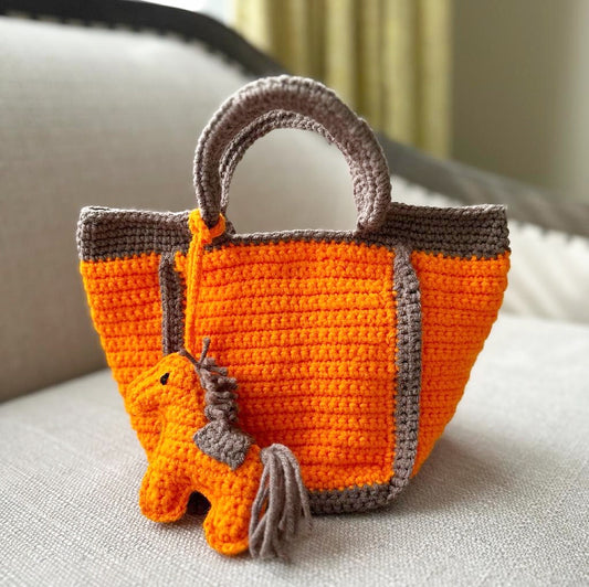 Petite Charm Tote Orange/taupe (PM)