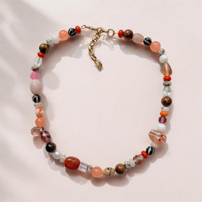 🧡🍊Orange Cream Beaded Necklace