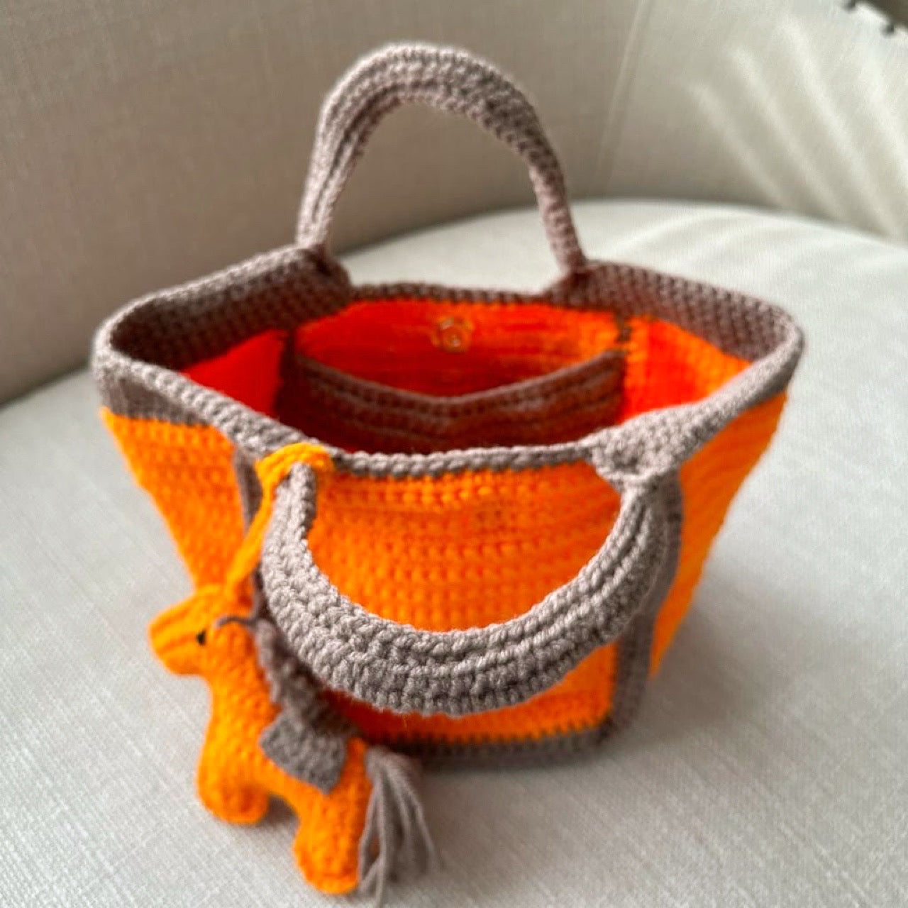 Petite Charm Tote Orange/taupe (PM)