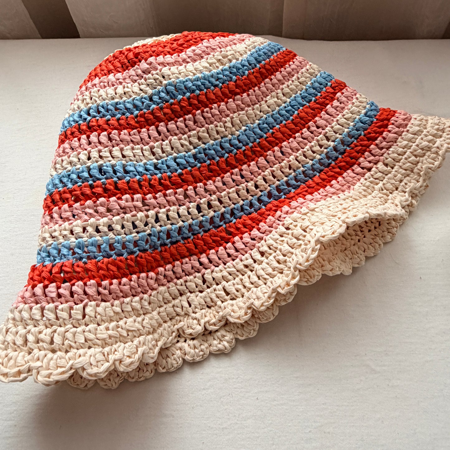 Crochet Raffia Hat