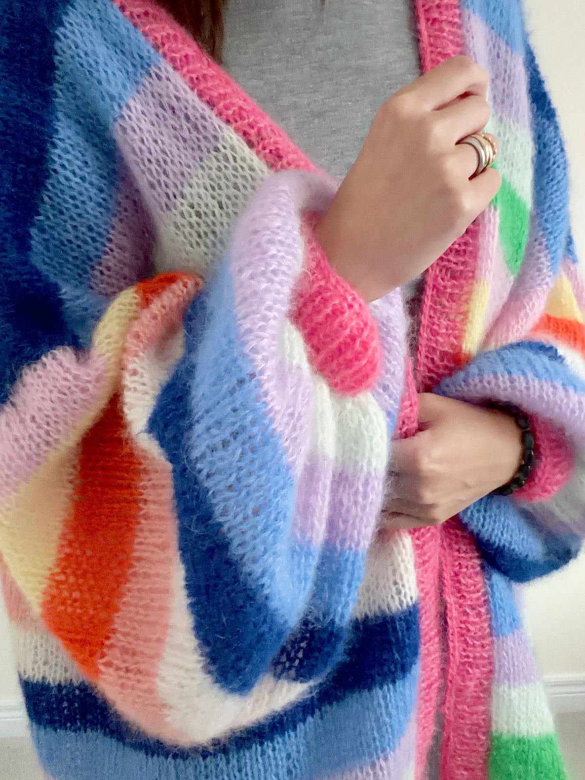 Rainbow Mohair Cardigan