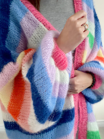 Rainbow Mohair Cardigan