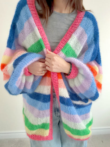 Rainbow Mohair Cardigan