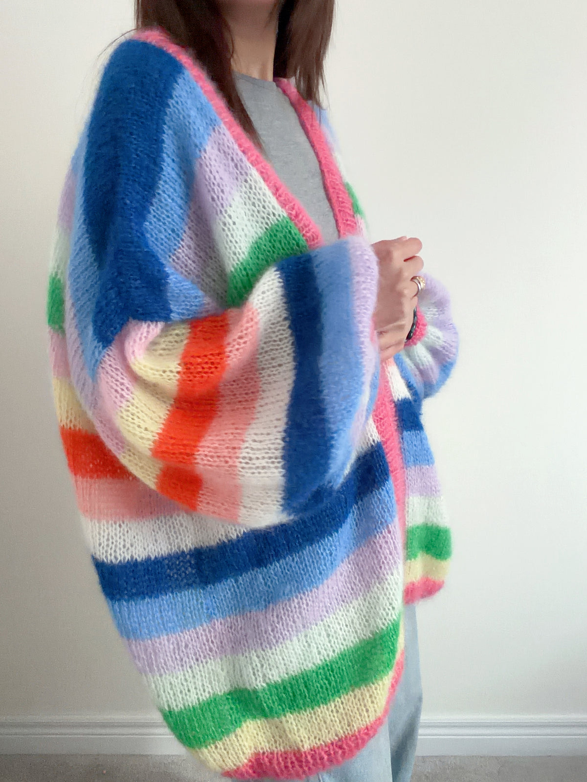 Rainbow Mohair Cardigan